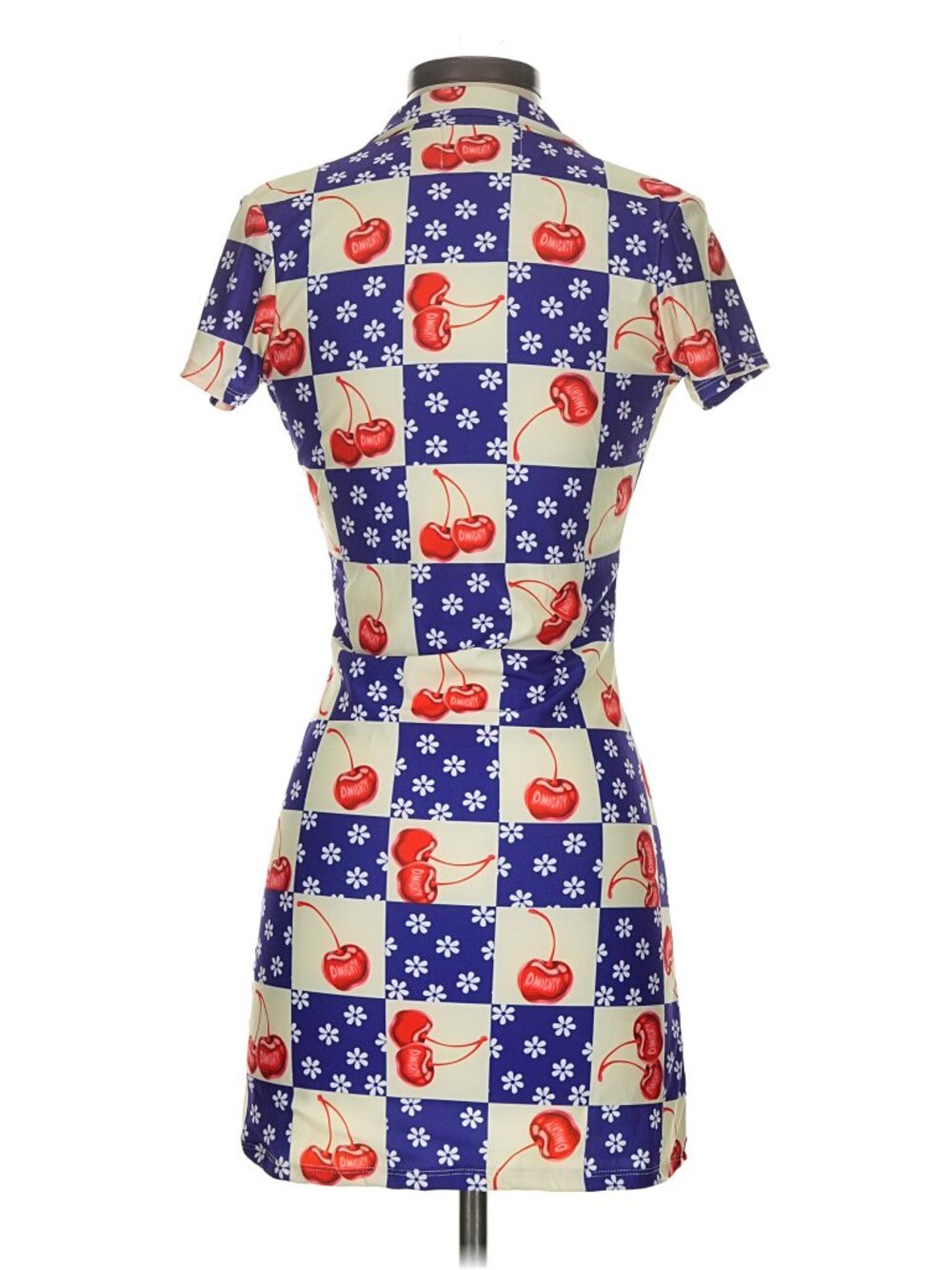 Omighty Cherry Check colorblock dress NWT - Picture 3 of 6